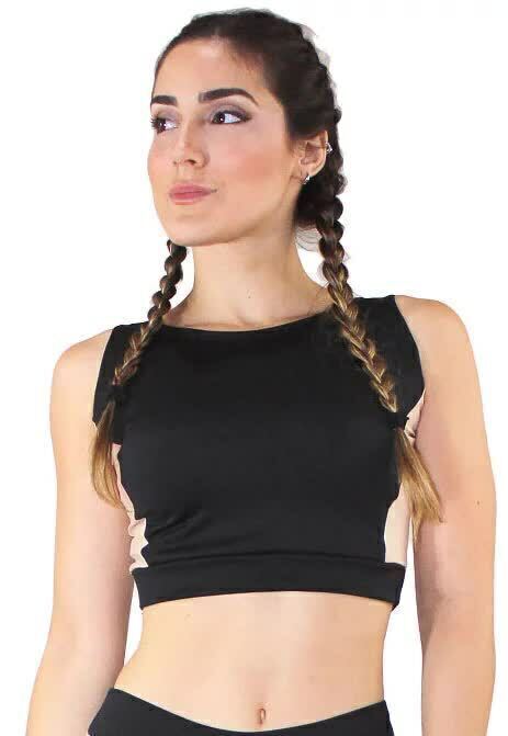 Top Fitness Detalhe Lateral Rosê Cropped