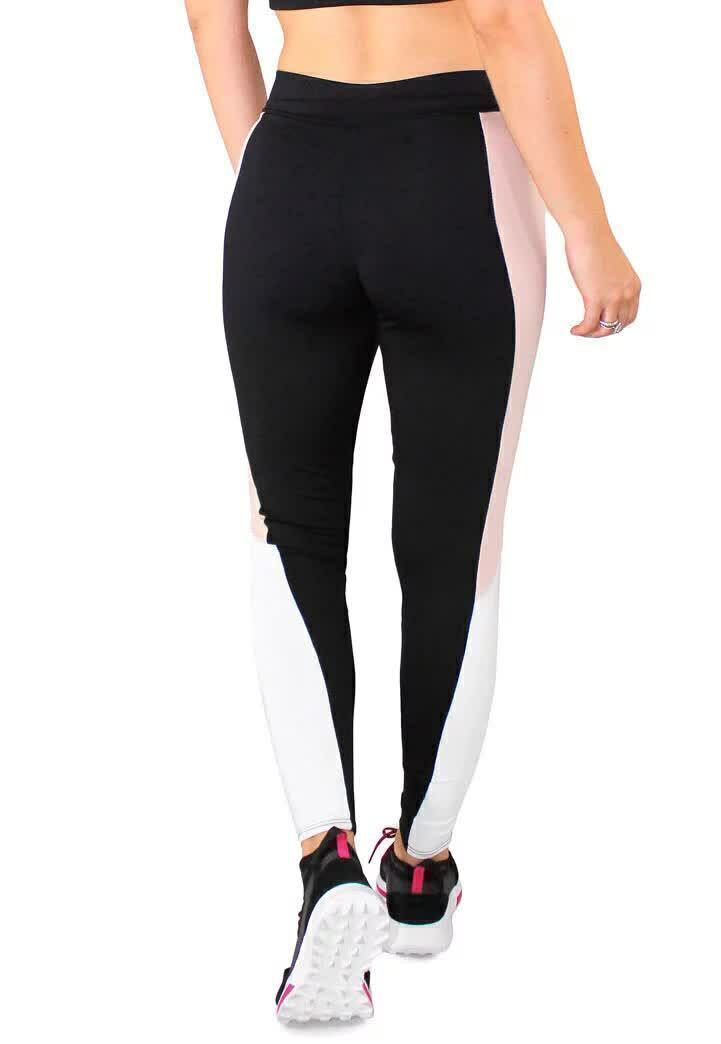 Calça Legging Feminina Preta Detalhe Lateral Rôse