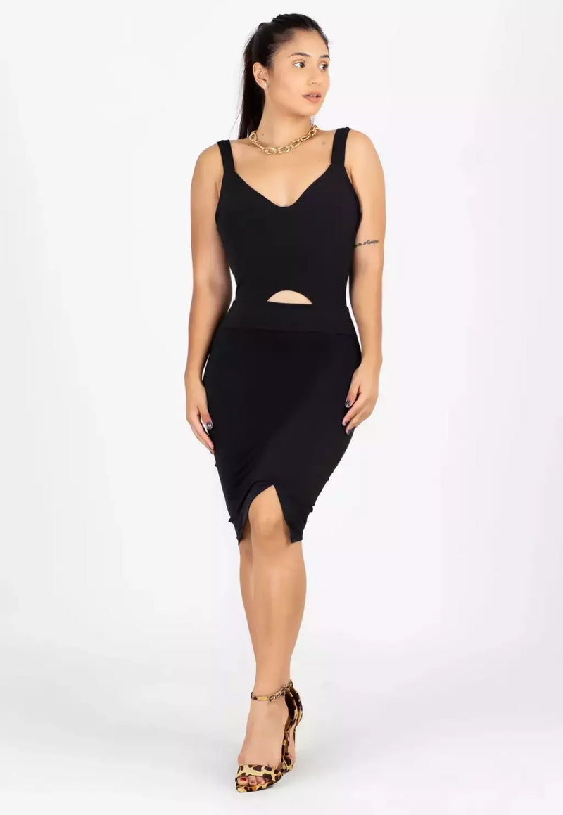 Vestido Feminino Curto Tubinho Com Alcinha Preto