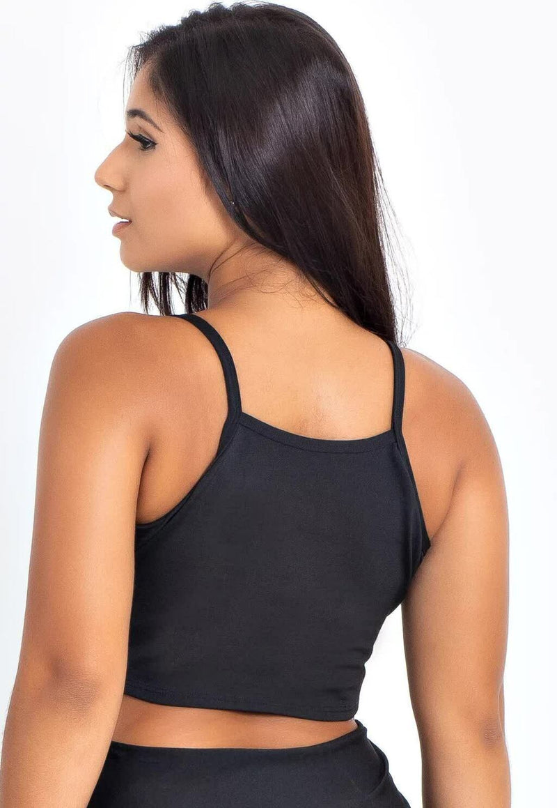 Top Fitness Detalhe Transparente Cropped