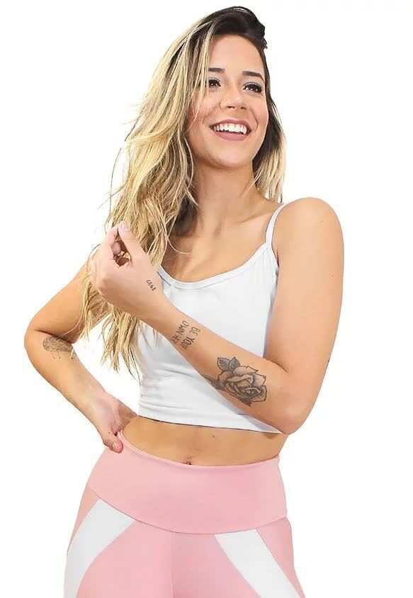 Cropped Fitness Alcinha Basic Branco