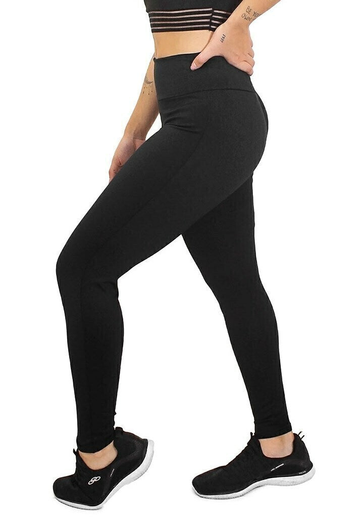 Calça Legging Feminina Cintura Alta Preta Lisa