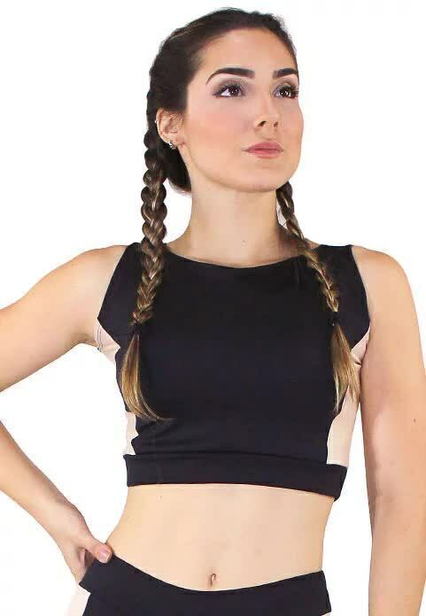 Top Fitness Detalhe Lateral Rosê Cropped