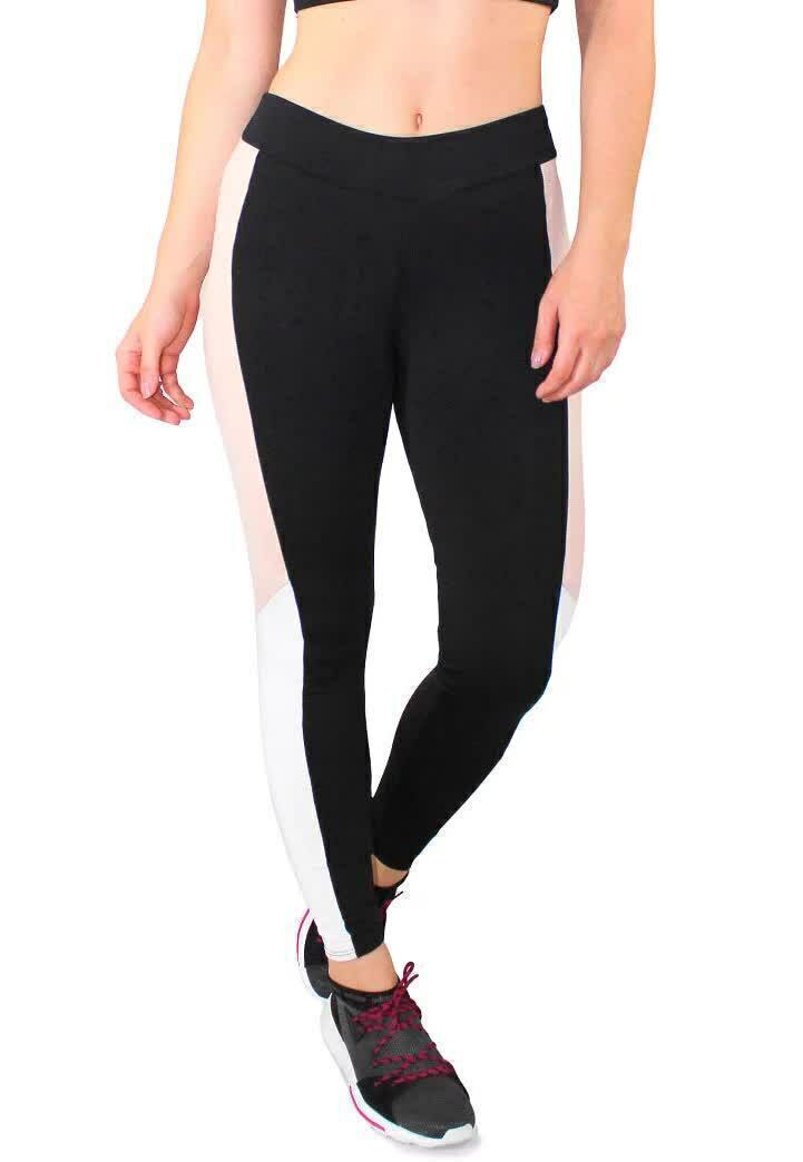 Calça Legging Feminina Preta Detalhe Lateral Rôse