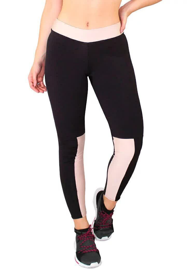 Calça Legging Feminina Preta Com Detalhes Interno Rôse