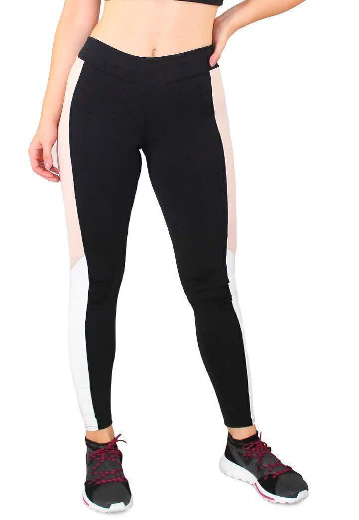 Calça Legging Feminina Preta Detalhe Lateral Rôse