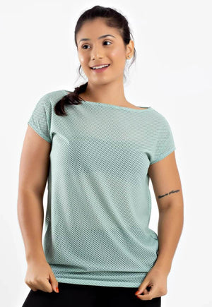 Blusa Feminina De Tela Manga Curta Verde