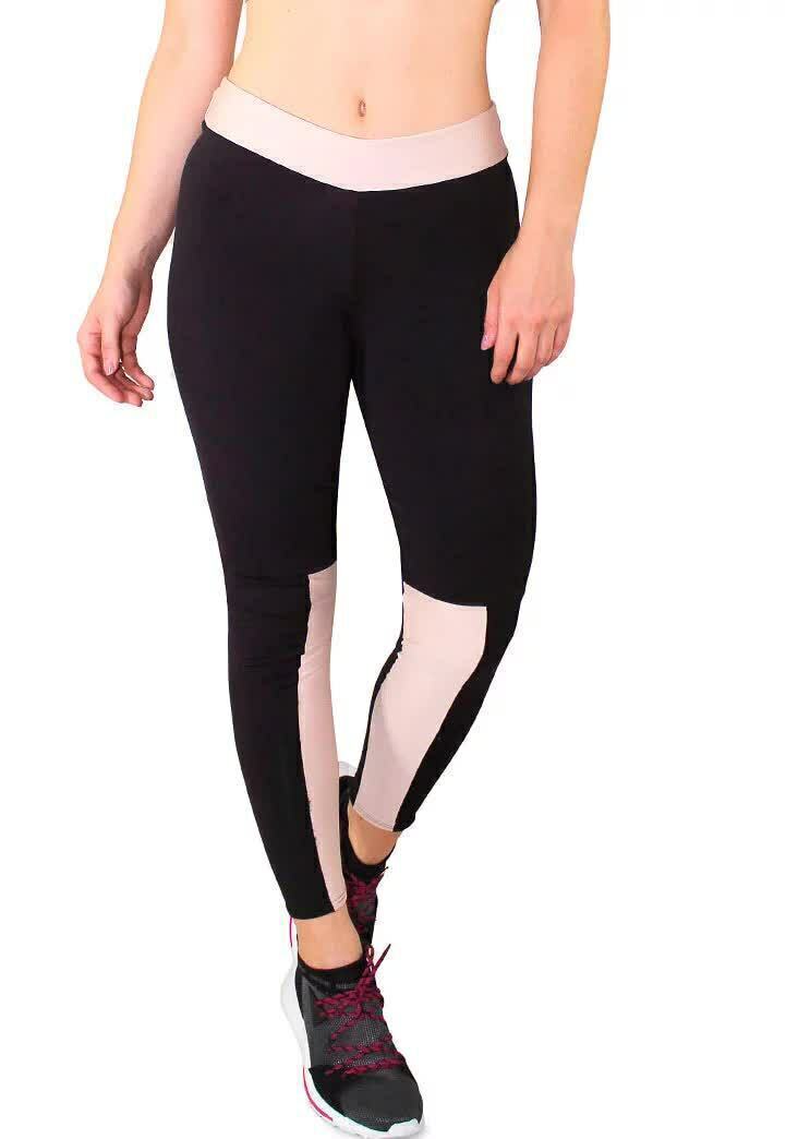 Calça Legging Feminina Preta Com Detalhes Interno Rôse